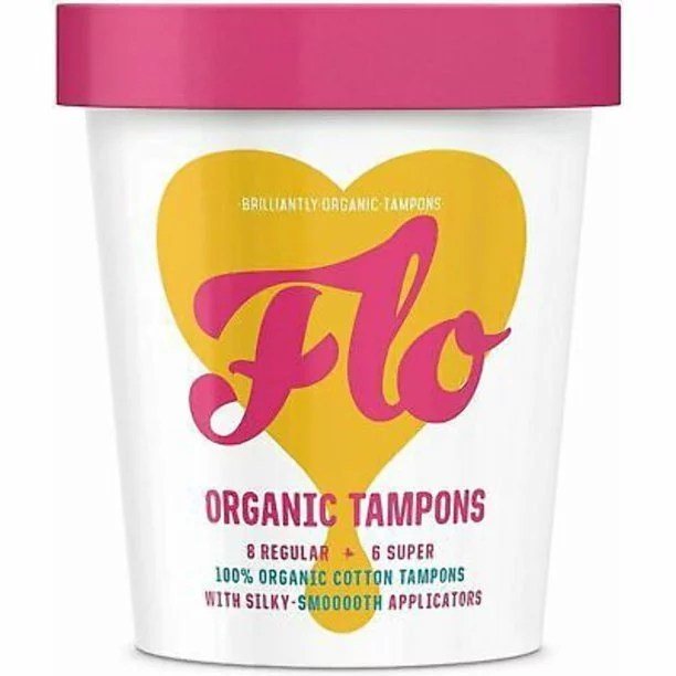 A tub of flo tampons, best available tampon brands