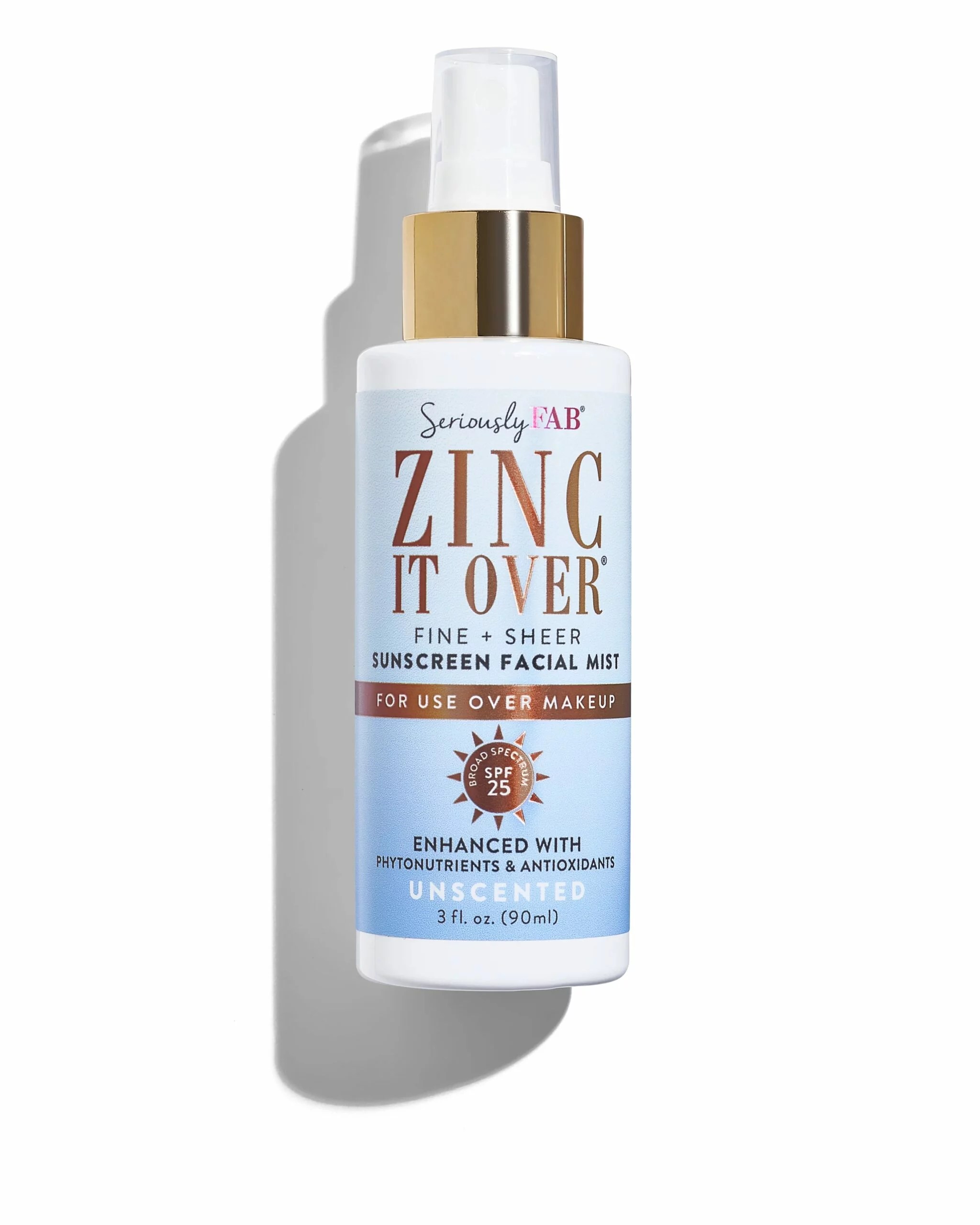 Seriously Fab Zinc It Over Unscented SPF Mist, sunscreen spray for face