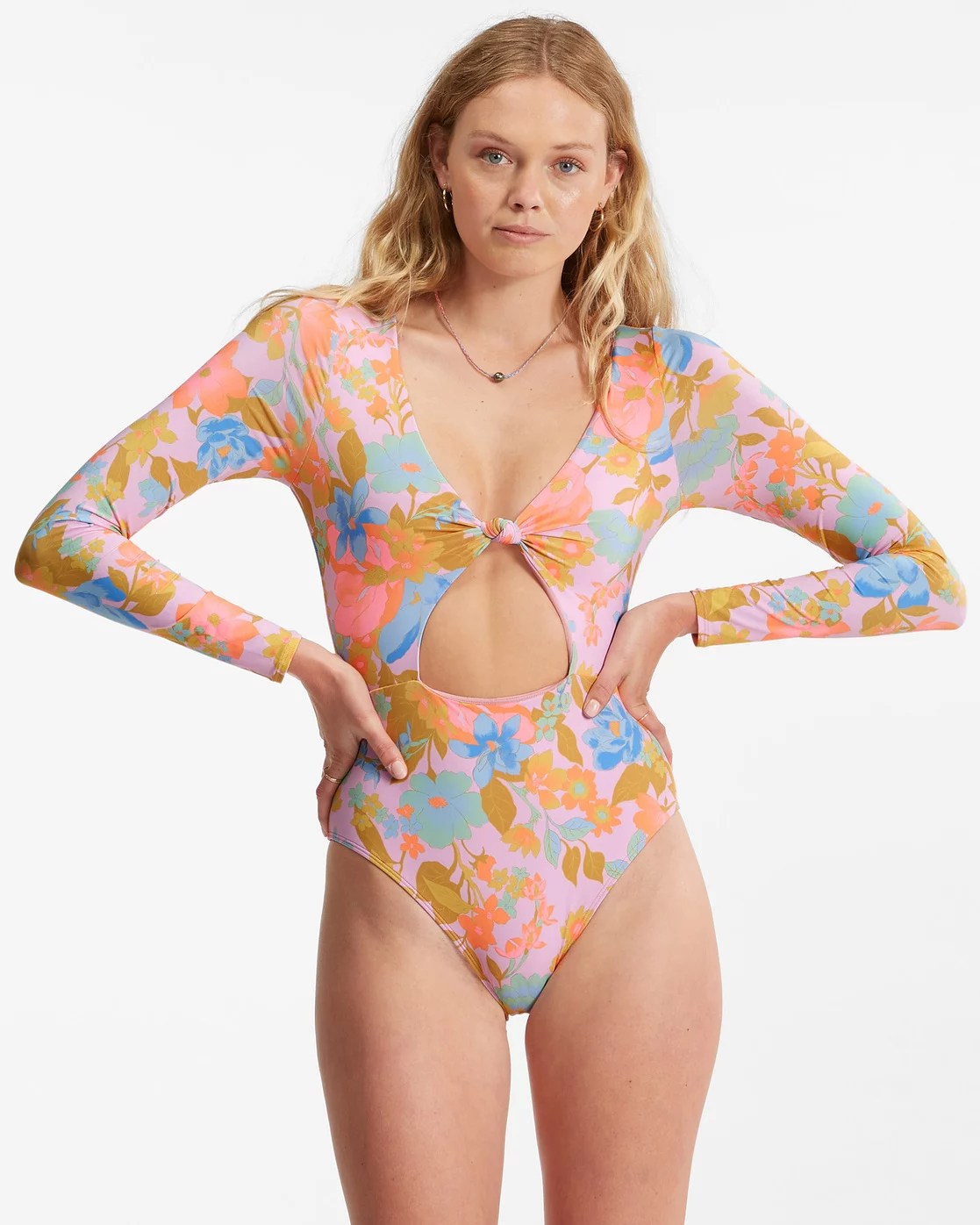 Pick Me Up Long Sleeve One-Piece Rashguard Swimsuit