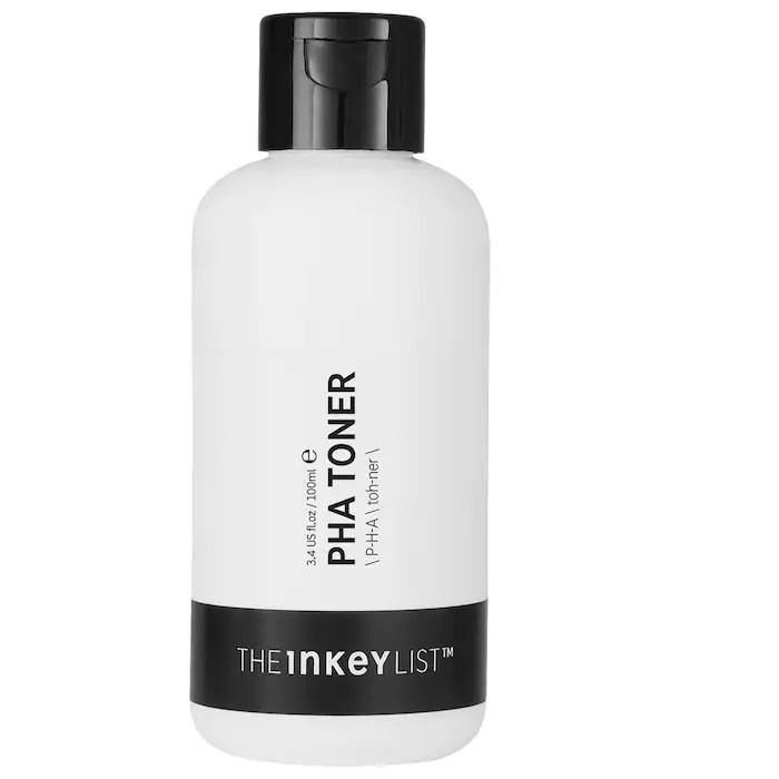 bottle of inkey list pha toner exfoliator for sensitive skin