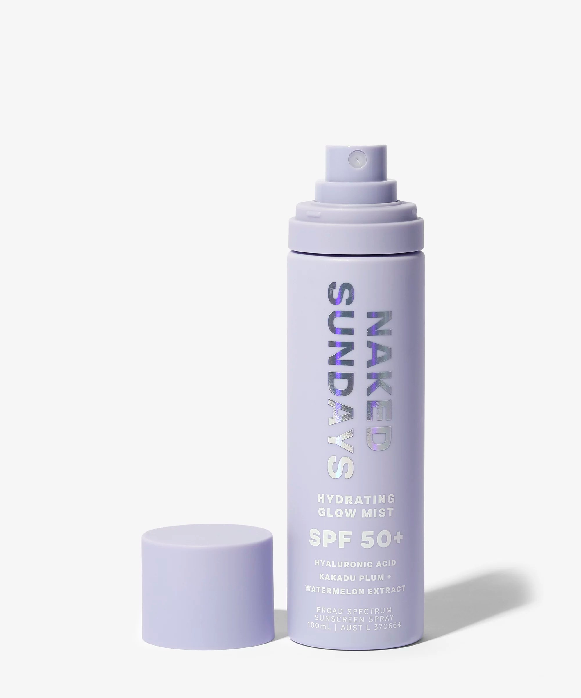 Naked Sundays SPF 50 Hydrating Glow Mist Top Up, sunscreen spray for face