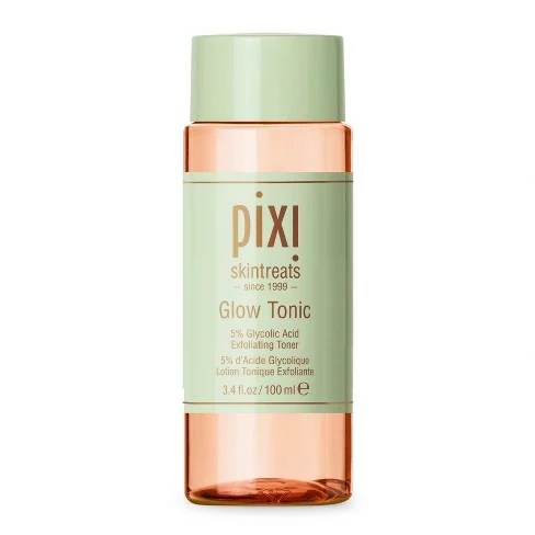 a bottle of pixi glow tonic exfoliator for sensitive skin