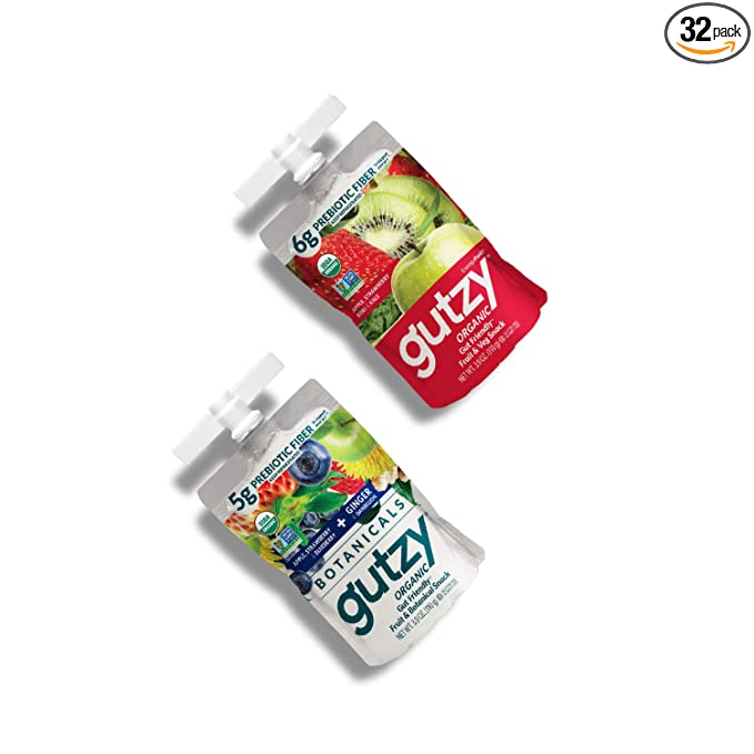Gutzy Organic Gut Healthy Smoothie Snack Pouches