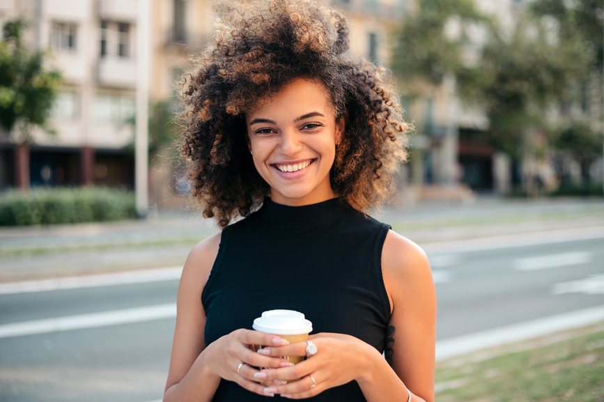 woman drinking coffee free