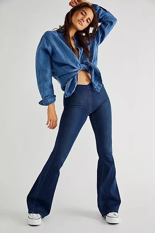 Free People, Penny Pull-On Flare Jeans, best jeggings