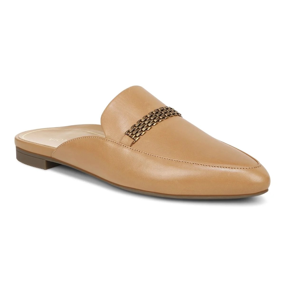 camel brown Vionic starling mules with arch support