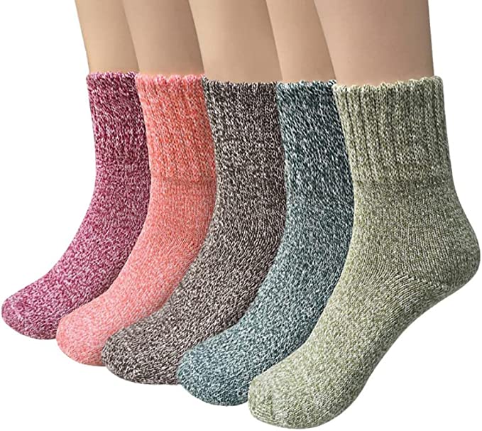 YSense Wear, Womens Wool Socks 5-Pack