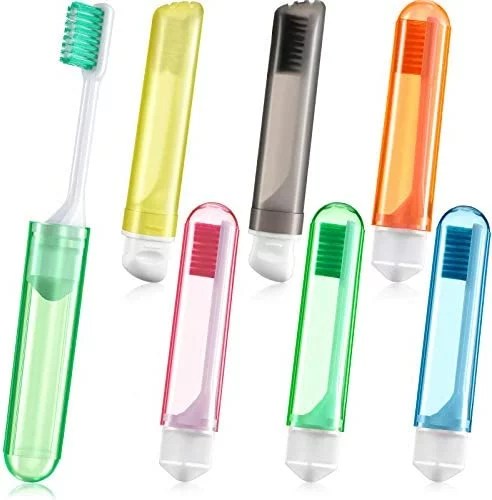 a pack of patelai folding soft toothbrushes