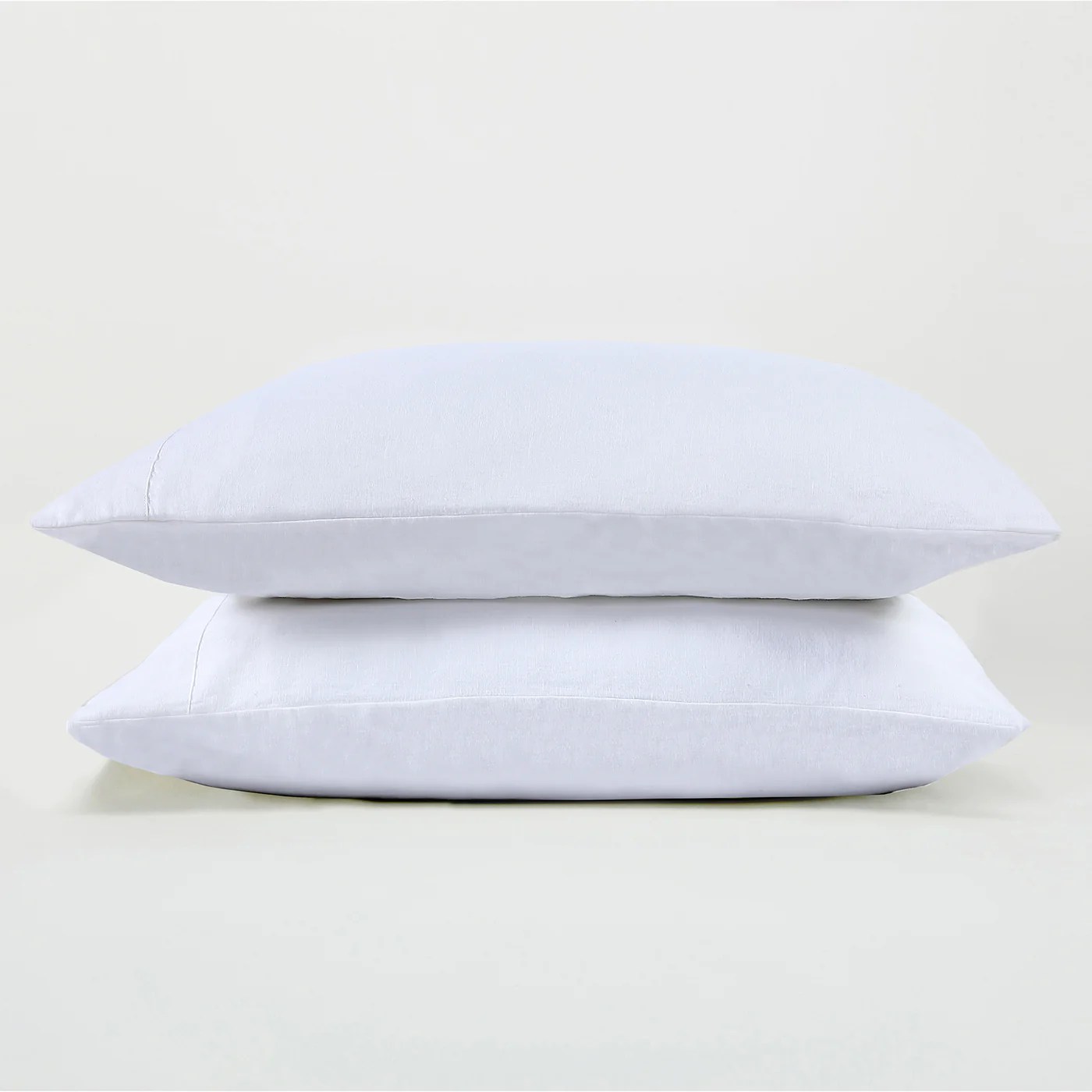 Two white Sijo organic french linen pillowcases