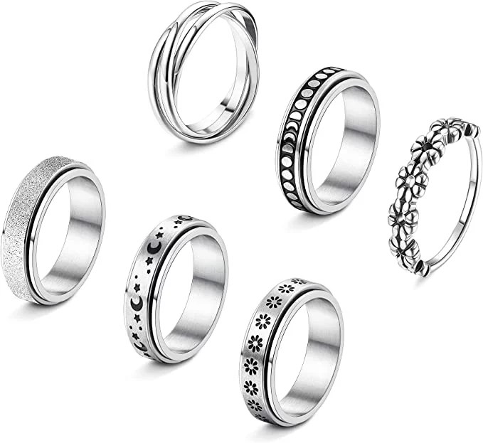 funrun jewelry spinner rings, one of the best gifts for adhd adults