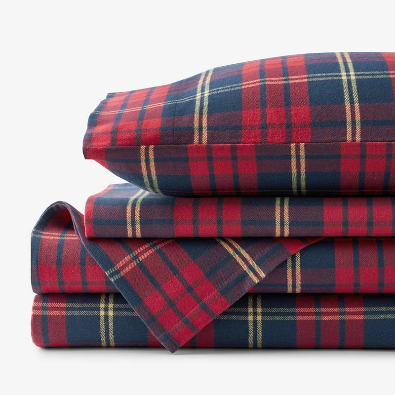 the company store plaid velvet flannel sheets