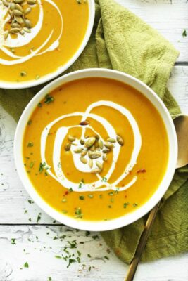 soupe de potiron de Thanksgiving qui stimule la digestion
