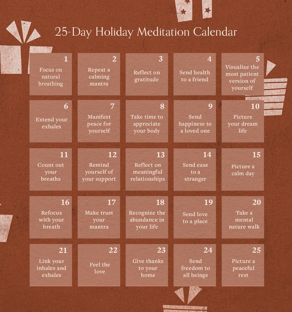 meditation holiday calendar 