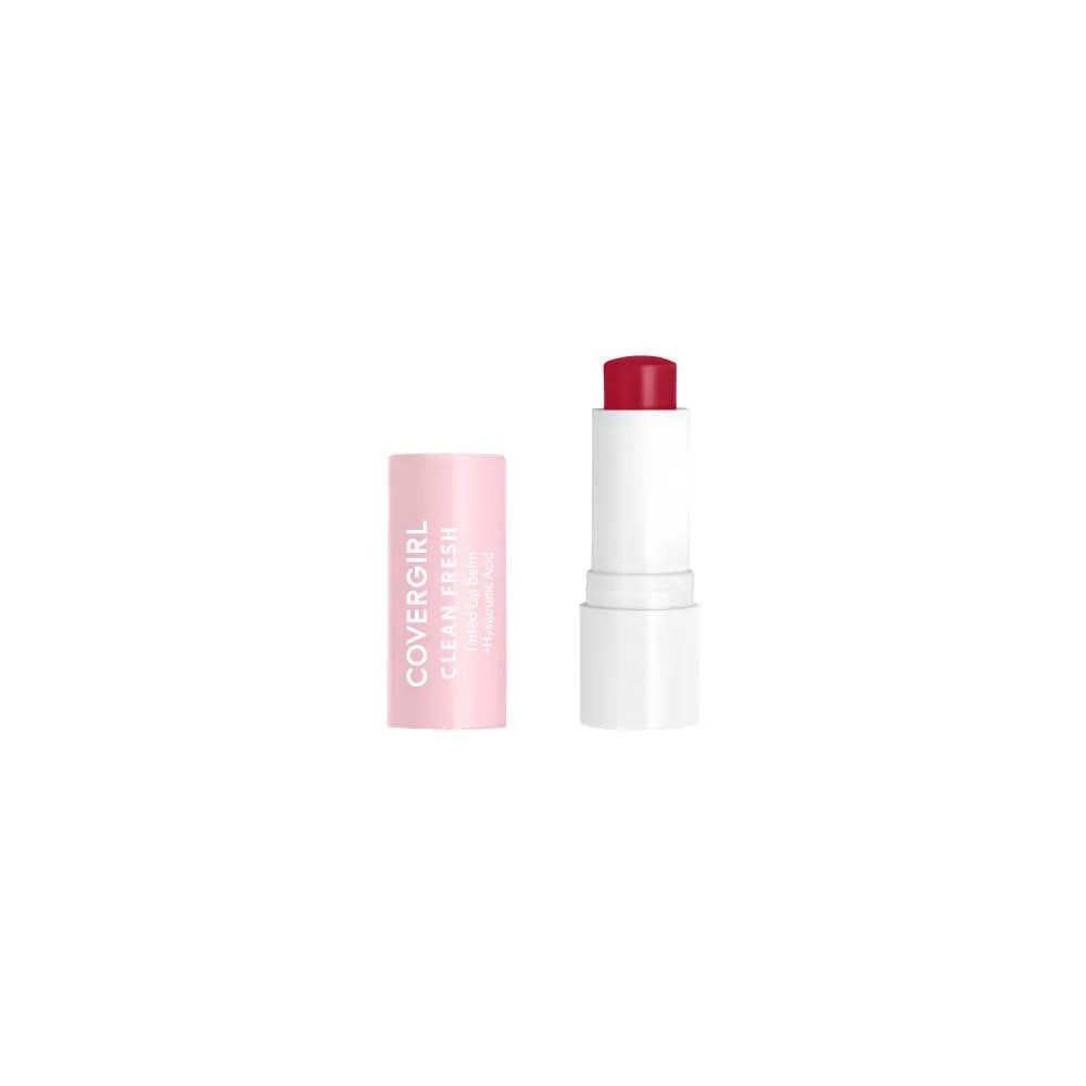 covergirl clean fresh lip balm in cherry for the i'm cold makeup look on a white background