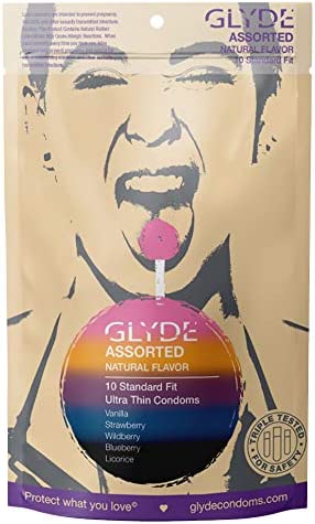 Coated in flavor, this option from Glyde is part of this guide to condoms.