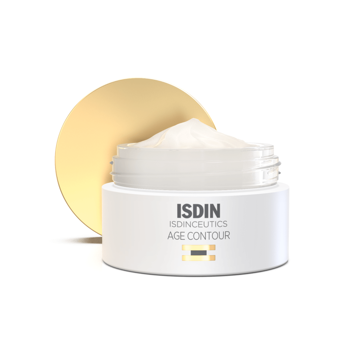 isdin age contour cream from the isdin black friday sale, unlidded on a white background