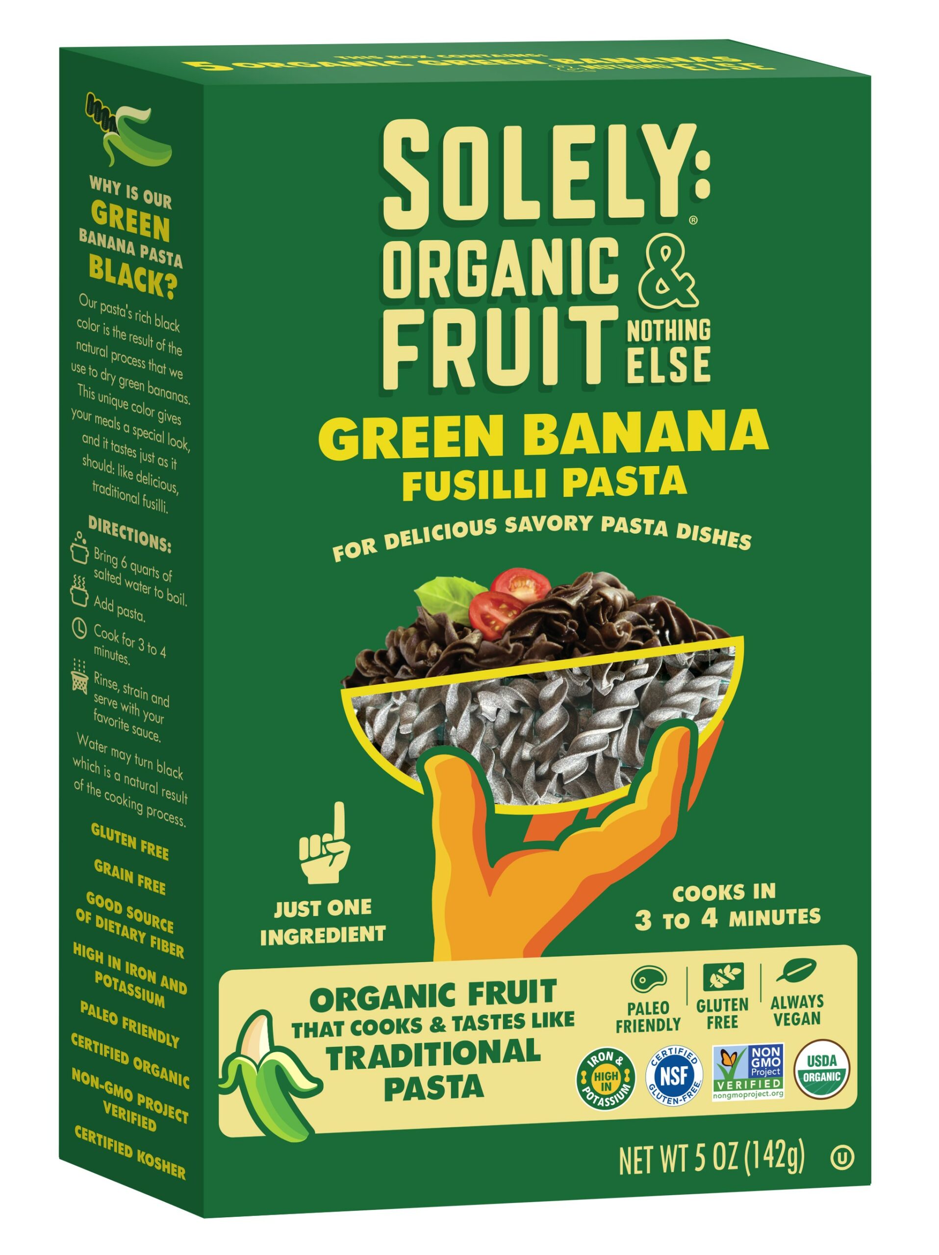 green banana pasta packaging