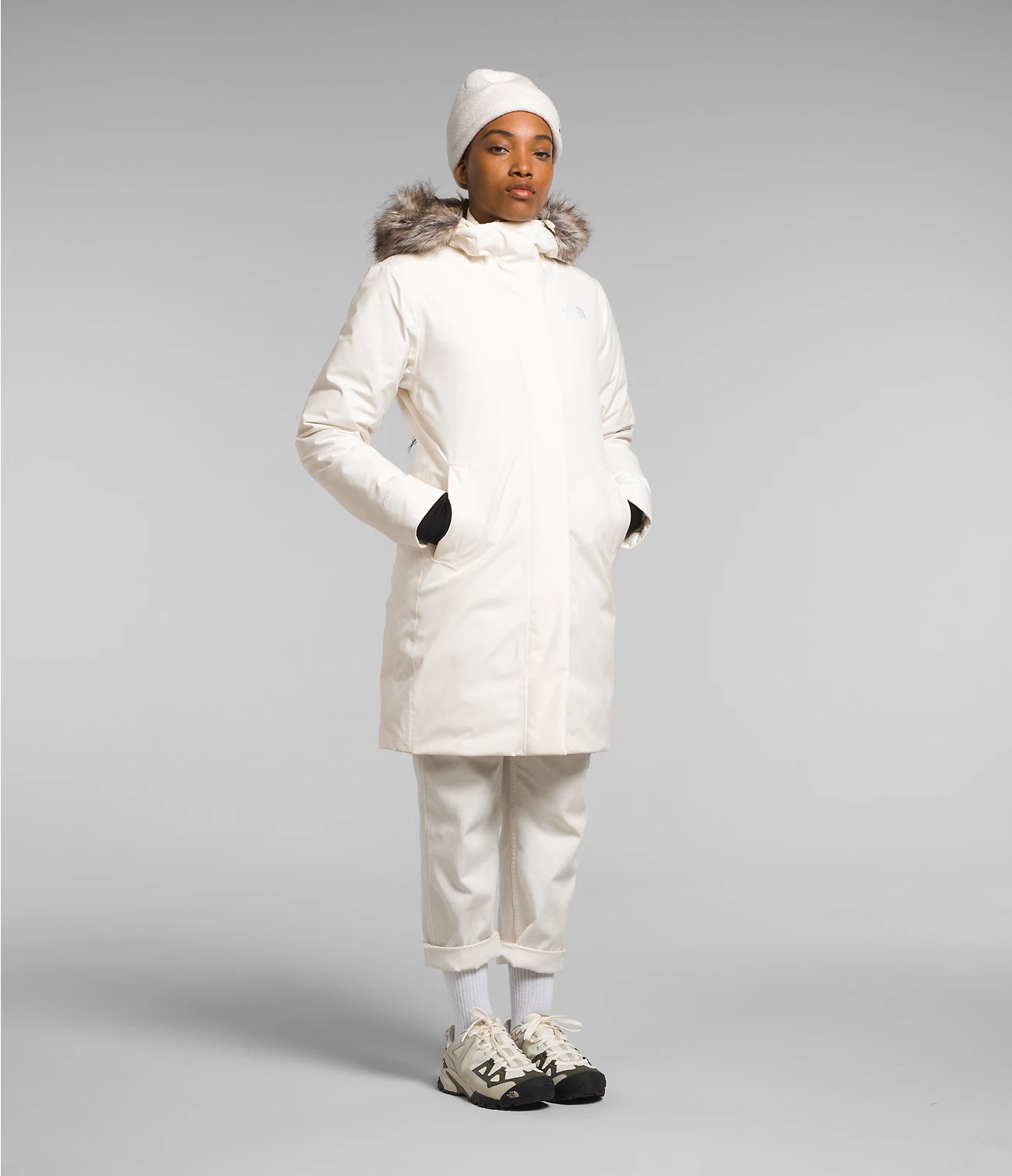 women's arctic parka long puffer coat