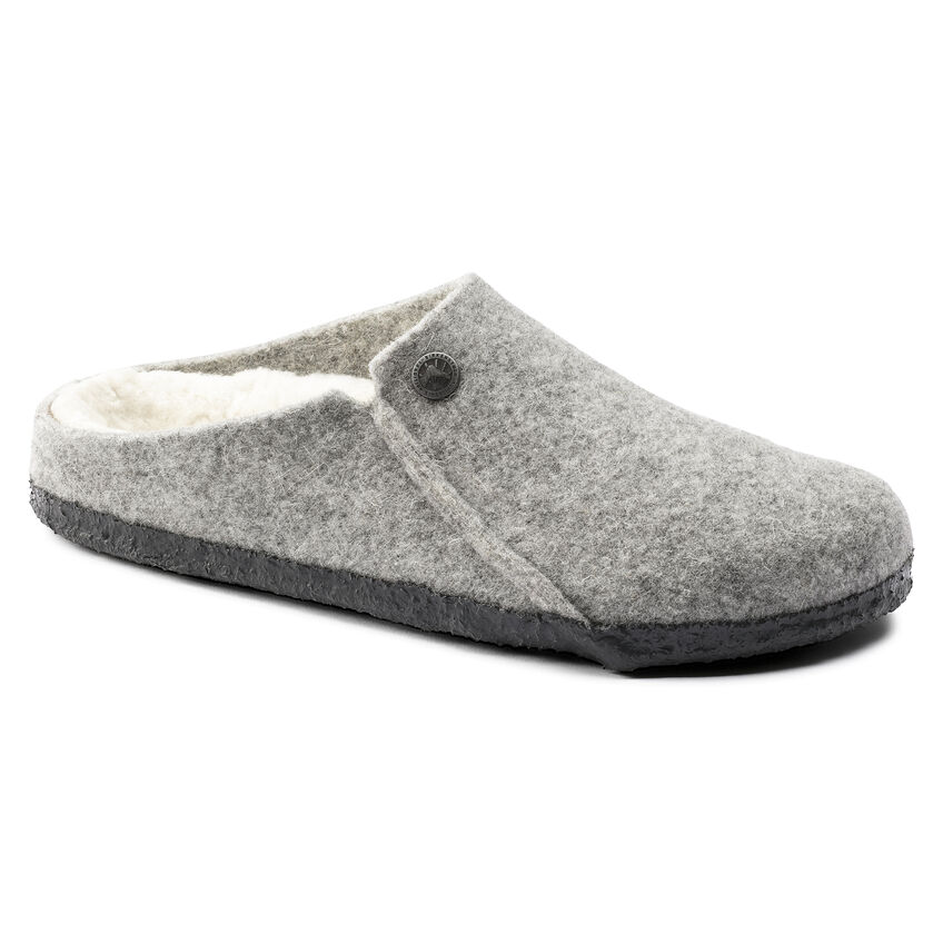 Photo of gray Birkenstock slippers