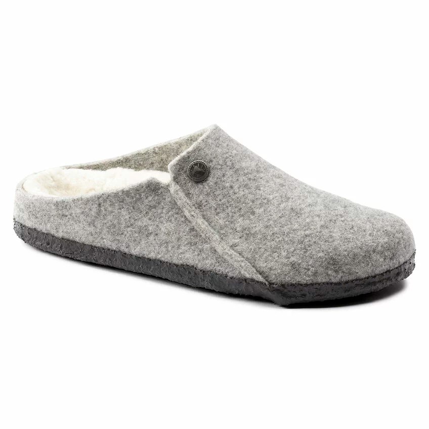 photo of grey birkenstock slipper