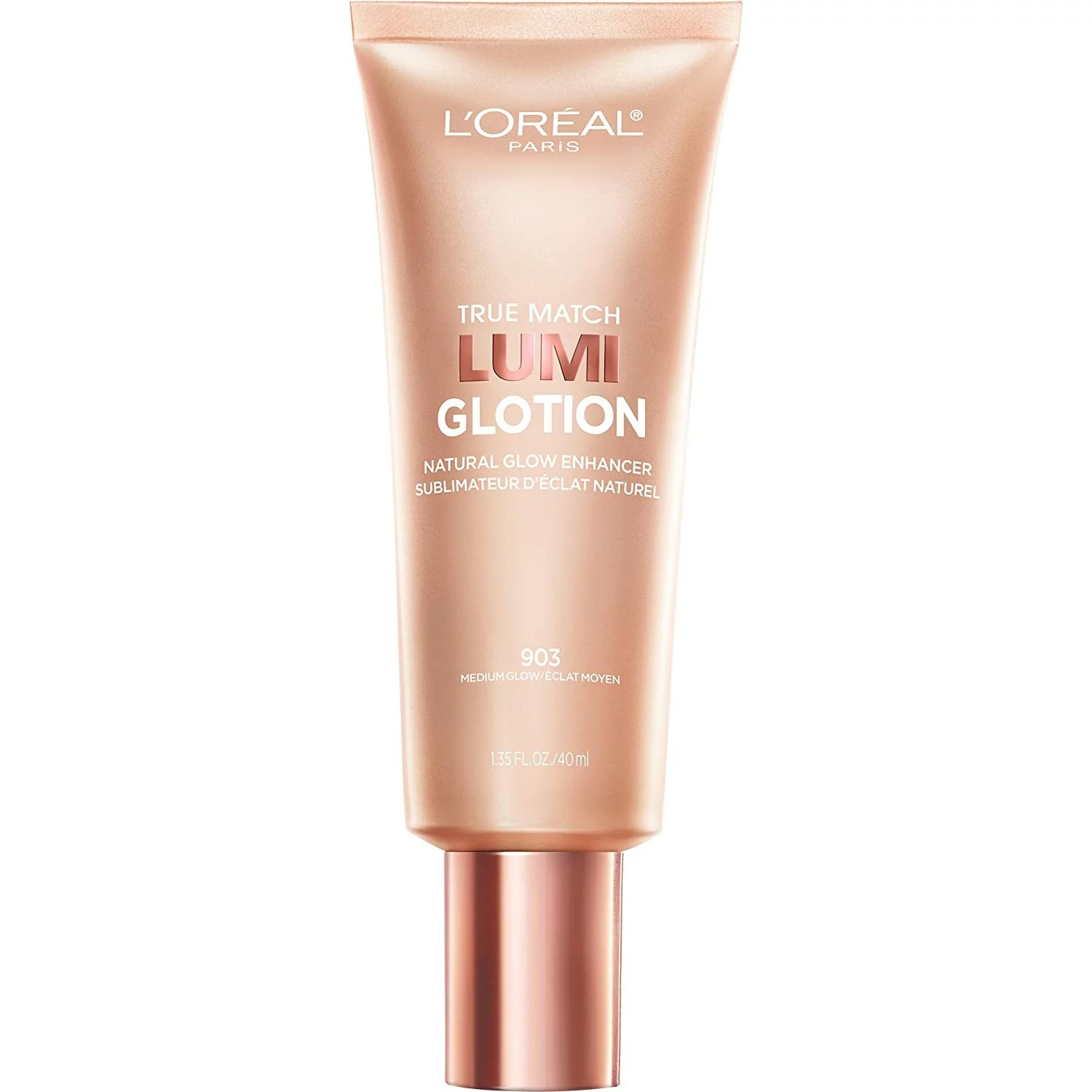 A gold tube of tinted moisturizer.