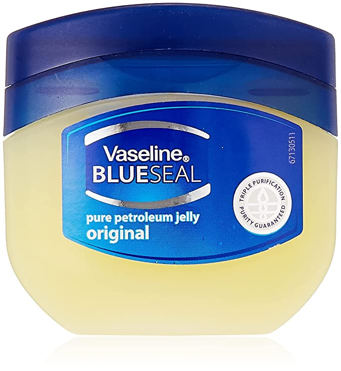 A tub of vaseline petroleum jelly for healing chapped noses