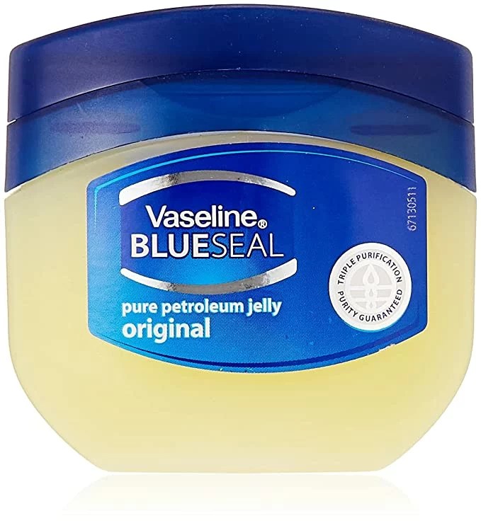 A tub of vaseline petroleum jelly for healing chapped noses