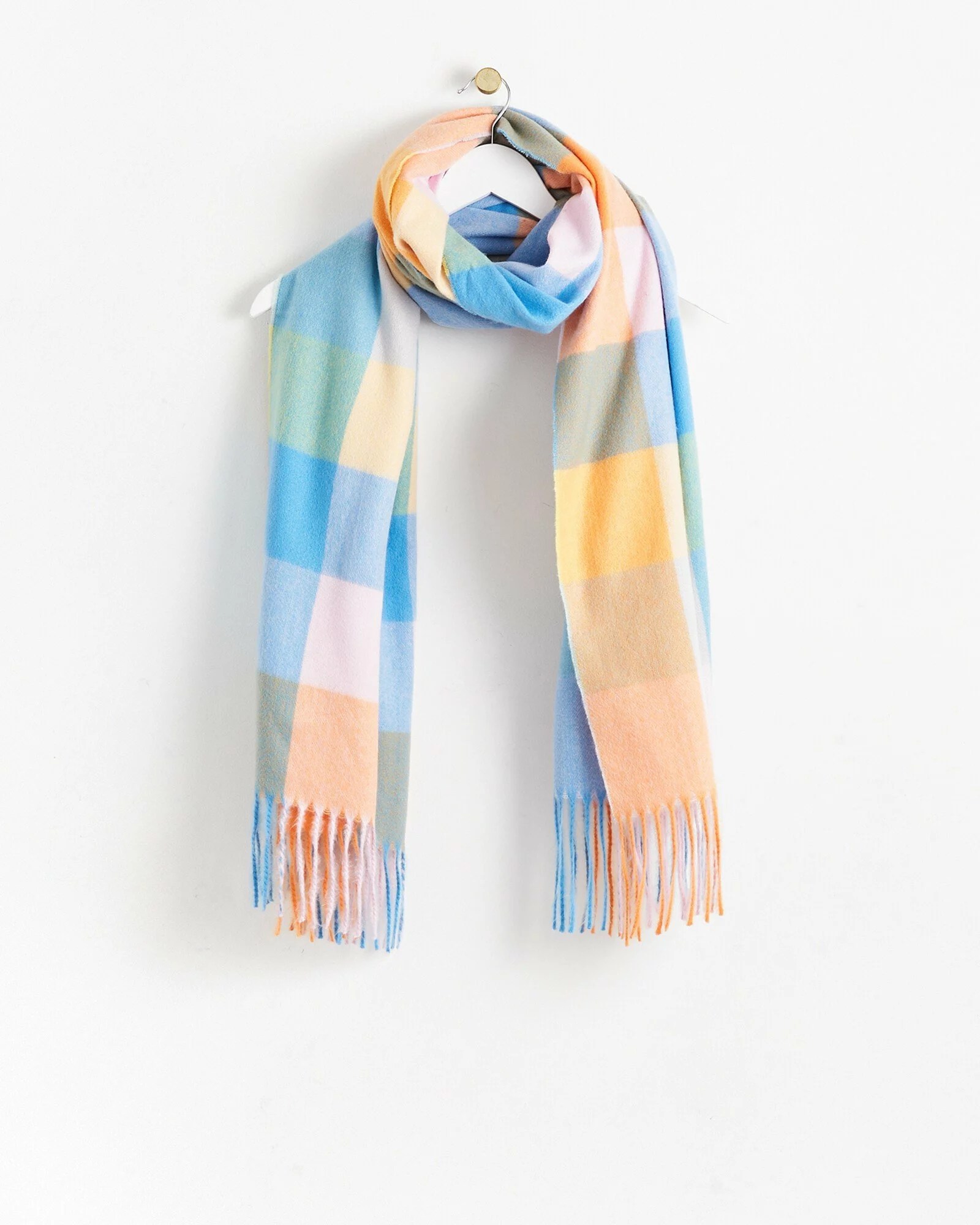 oliver bonas scarf that's an acne studios swap on a white background