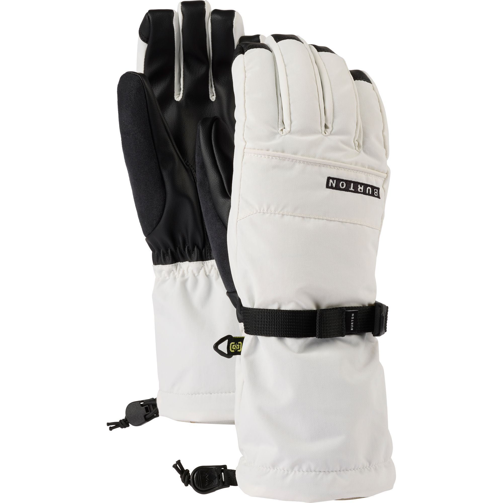 photo of a white pair of burton gloves