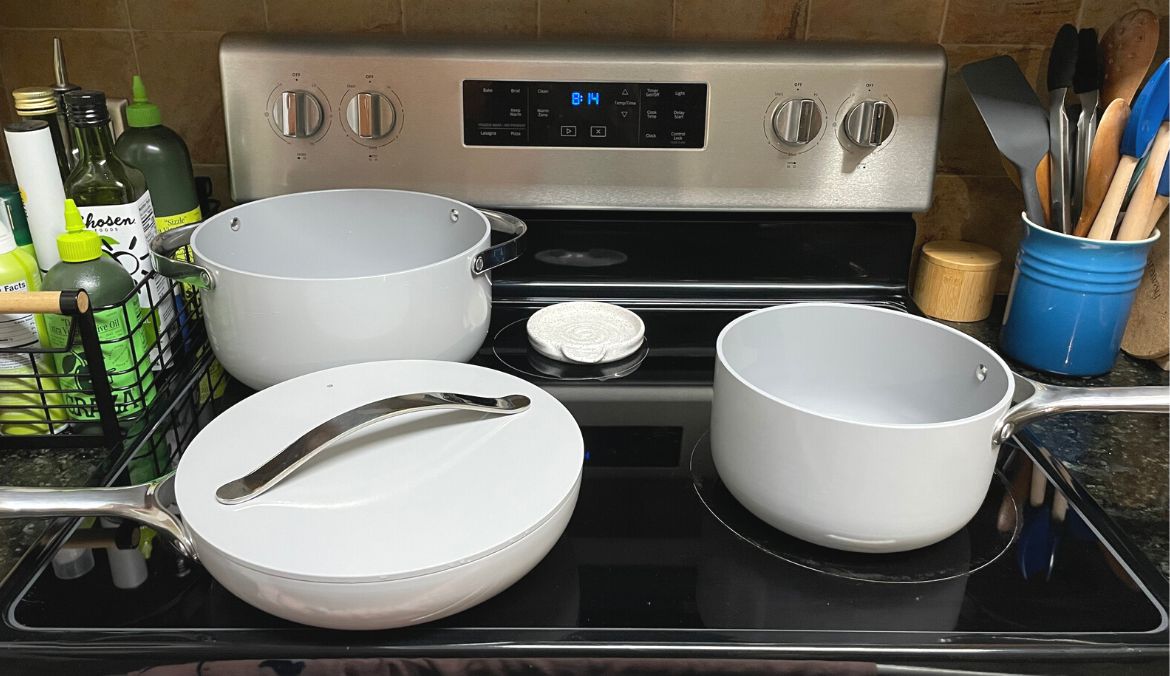 caraway cookware set on the stove top