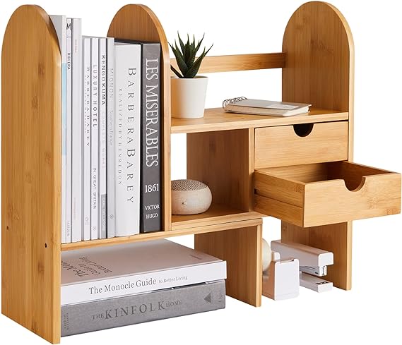 a bamboo desk organizer, a great work from home gift