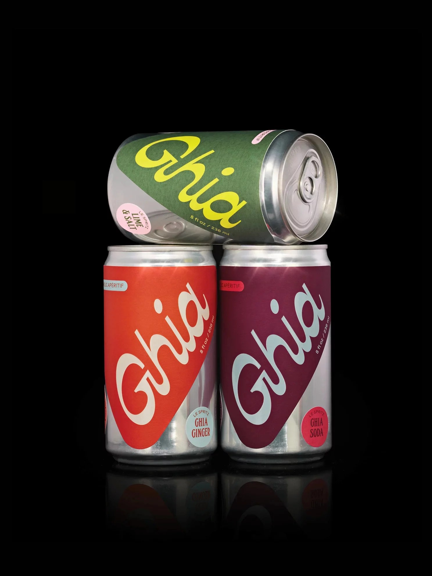 three cans of ghia spritz