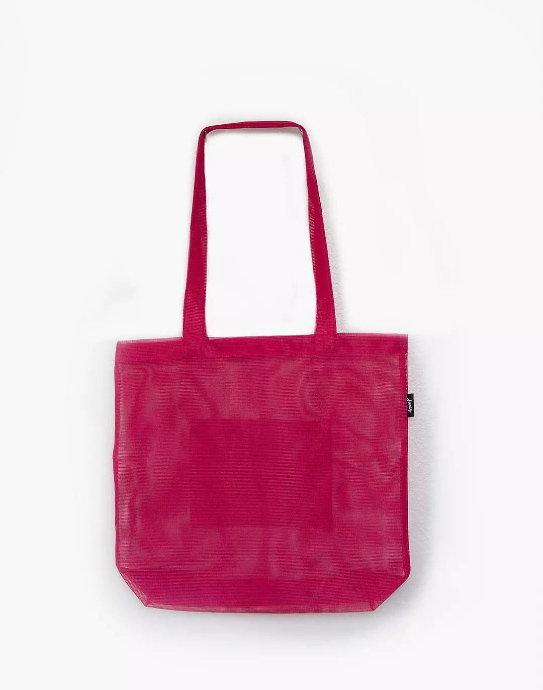 junes market tote in viva magenta on a white background