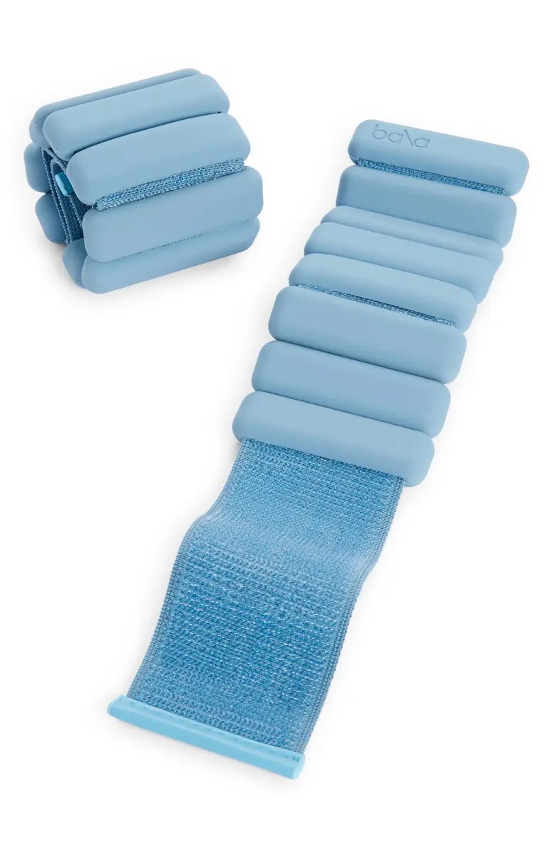 blue bala bangle weights on a white background