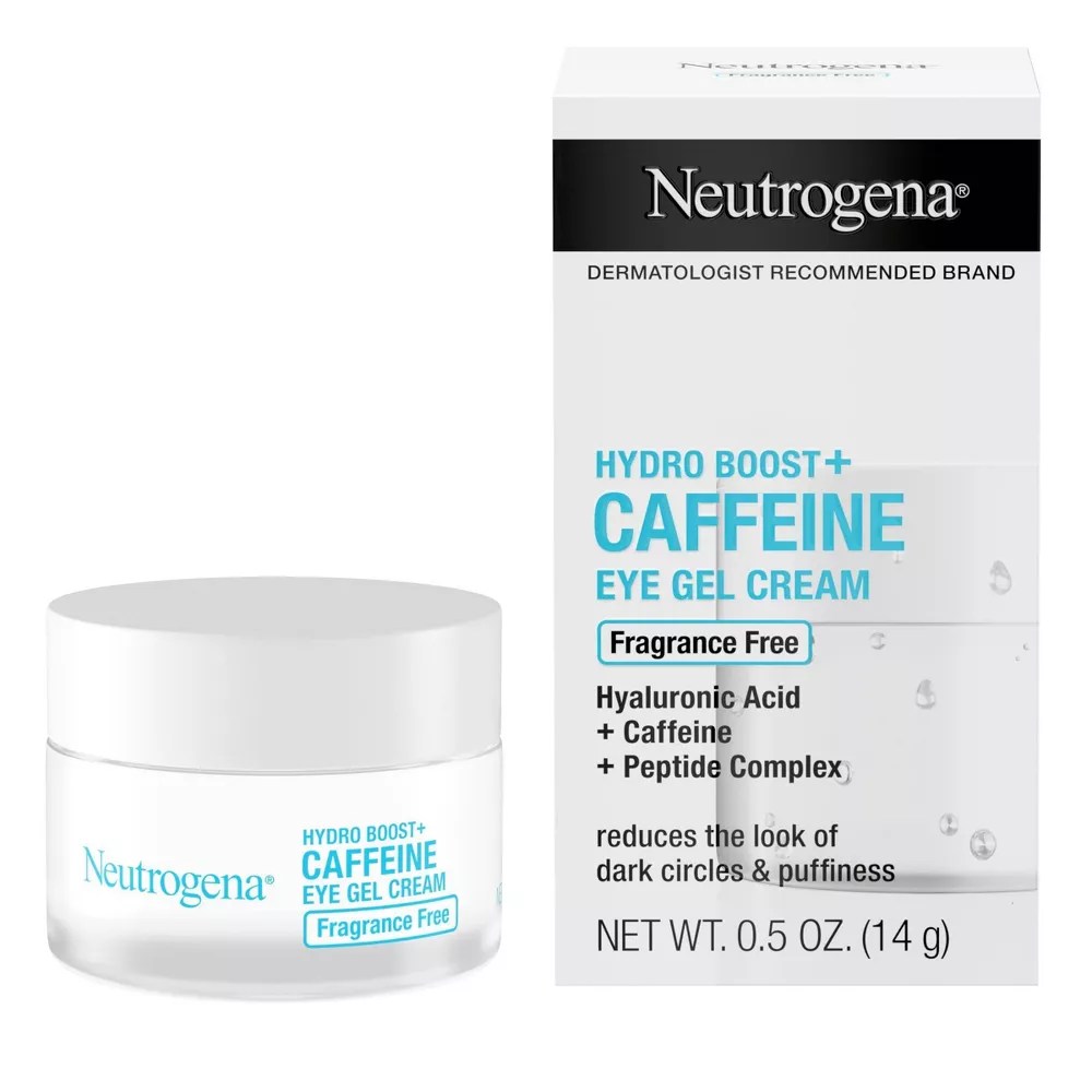 neutrogena caffeine eye cream on white background