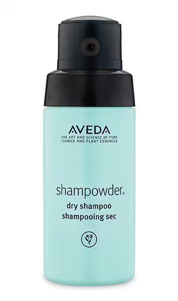 non-aerosol dry shampoo, aveda shampowder in front of a white background