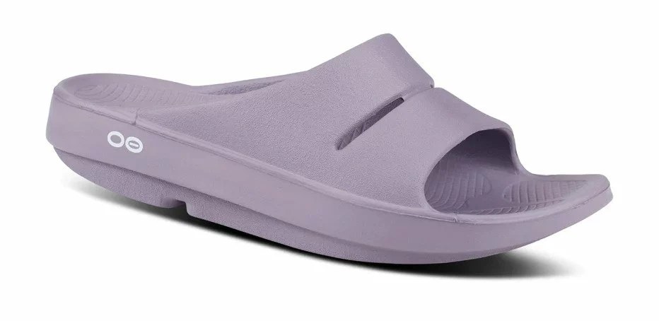 picture of mauve purple oofos slipper