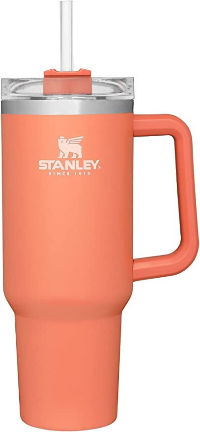 orange stanley tumbler as a work from home gift on a white background