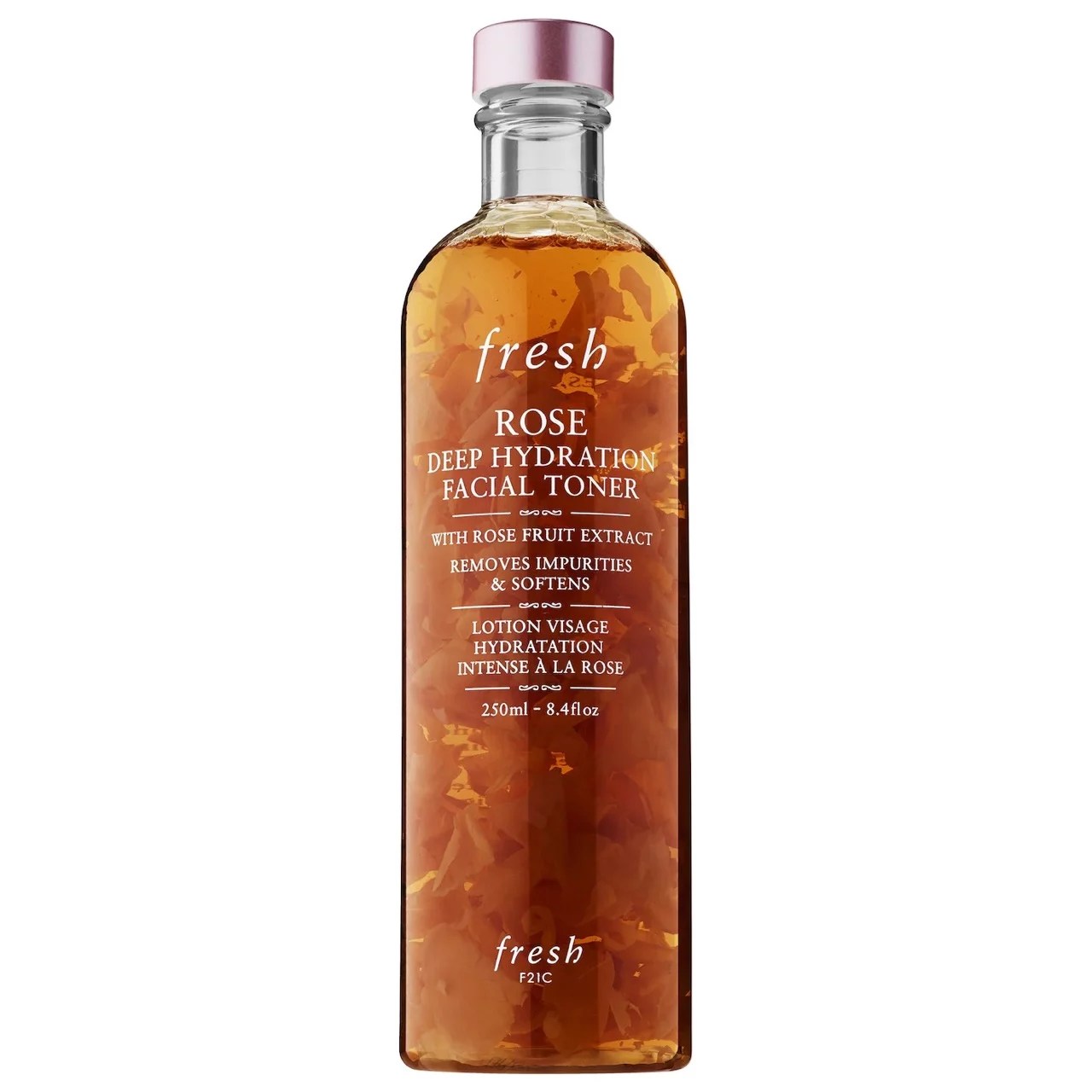 A bottle of the Fresh Rose Deep Hydration Facial Toner.