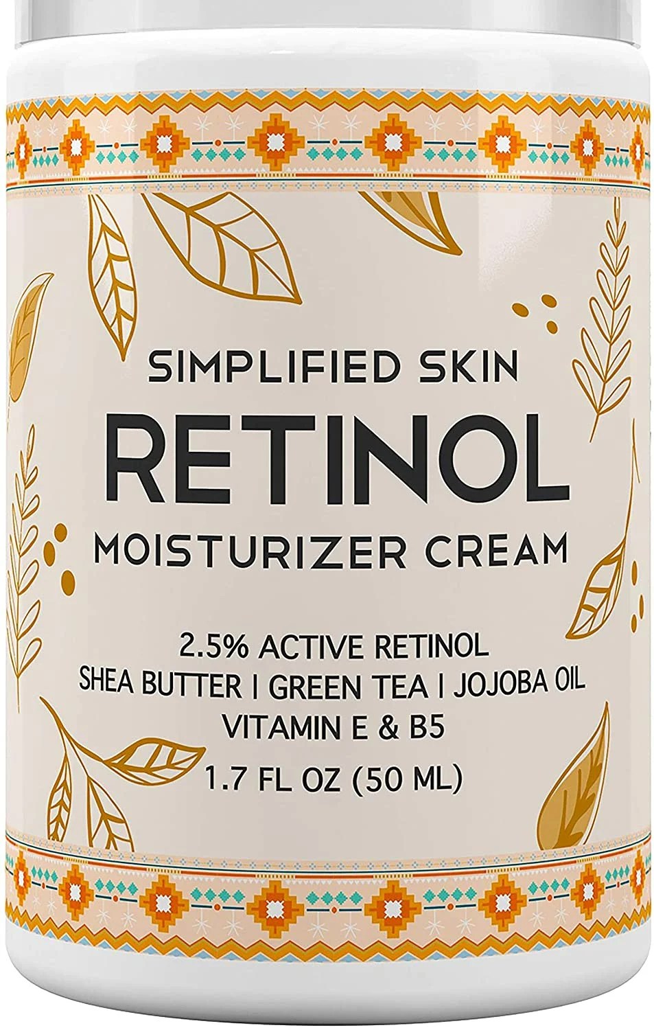 A bottle of Simplified Skin Retinol Moisturizing Cream.