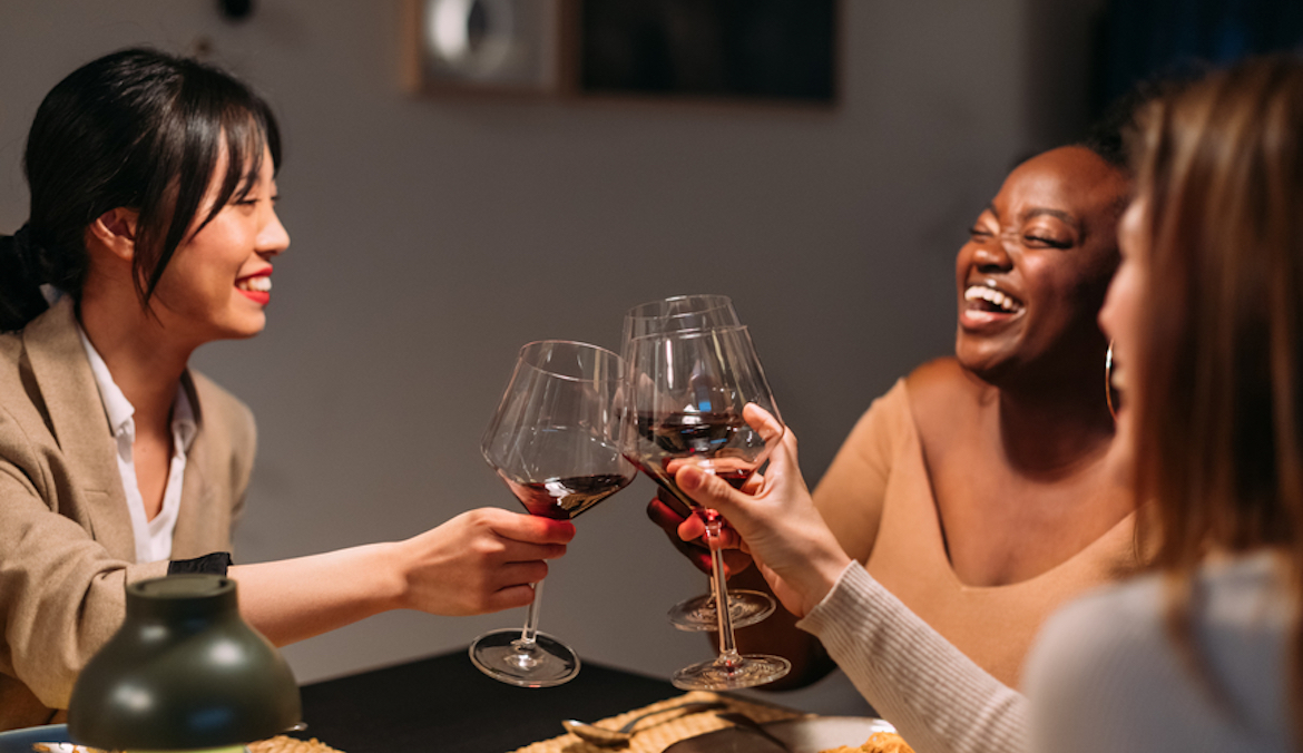 people drinking wine even though alcohol affects sleep quality