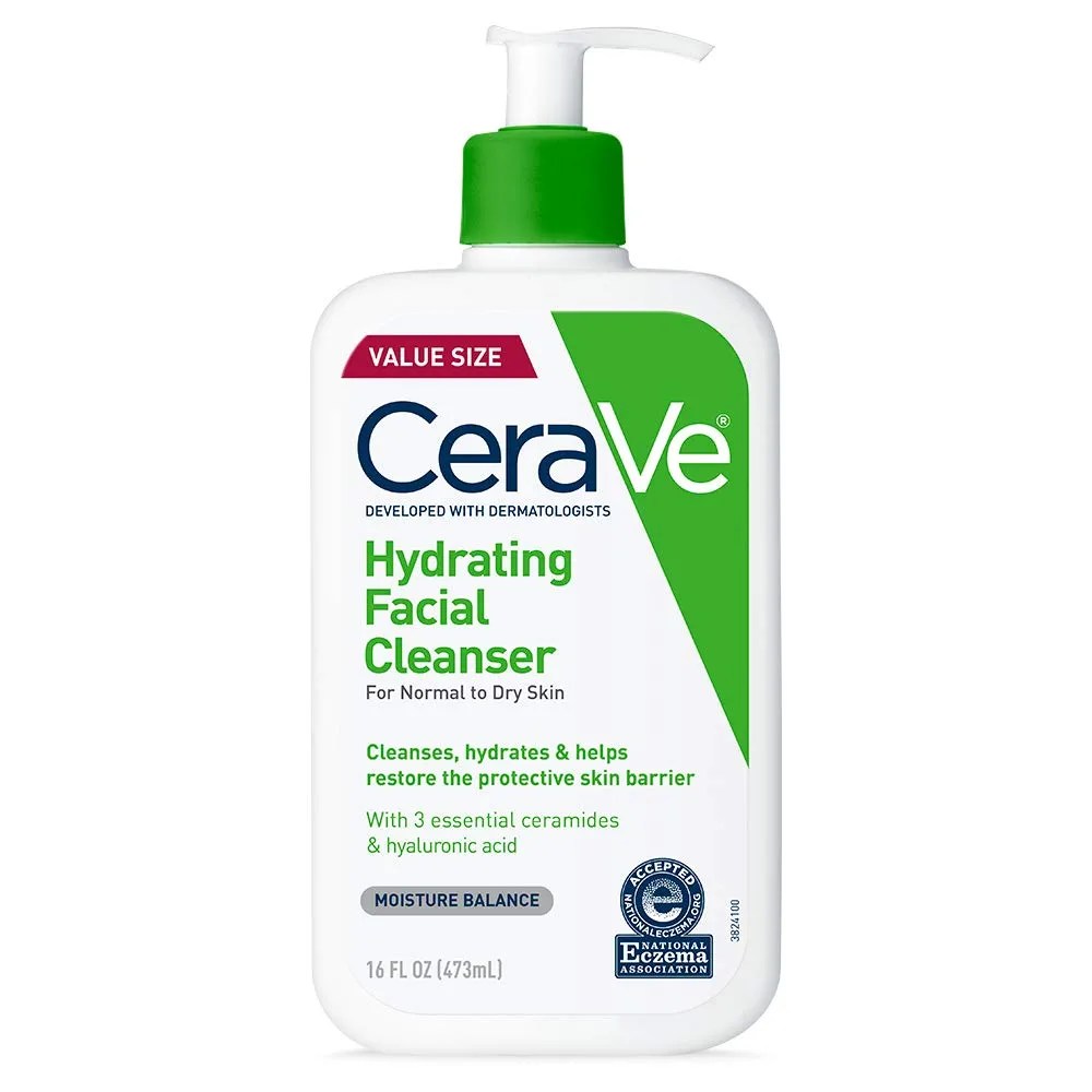 cerave hydrating cleanser on a white background
