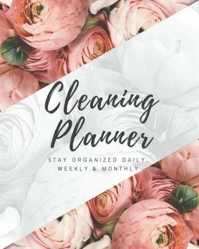 cleaning planner cover with flowers on it, one of the best planners for every habit