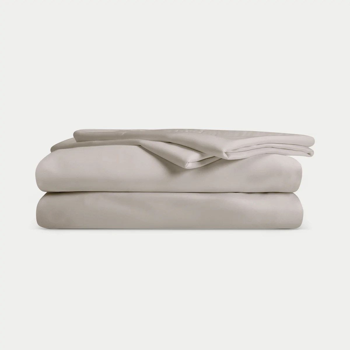 cozy earth bamboo sheets on a light grey background