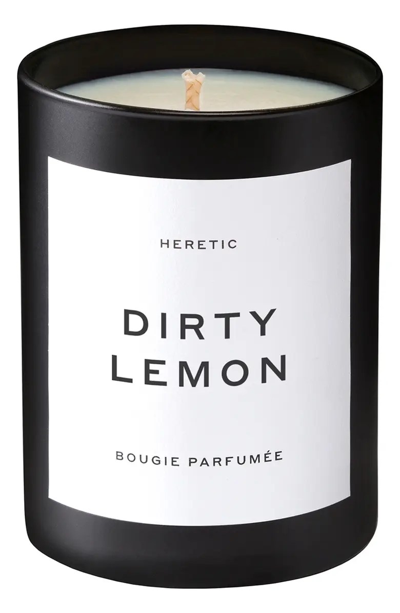 heretic dirty lemon candle for focus while wfh