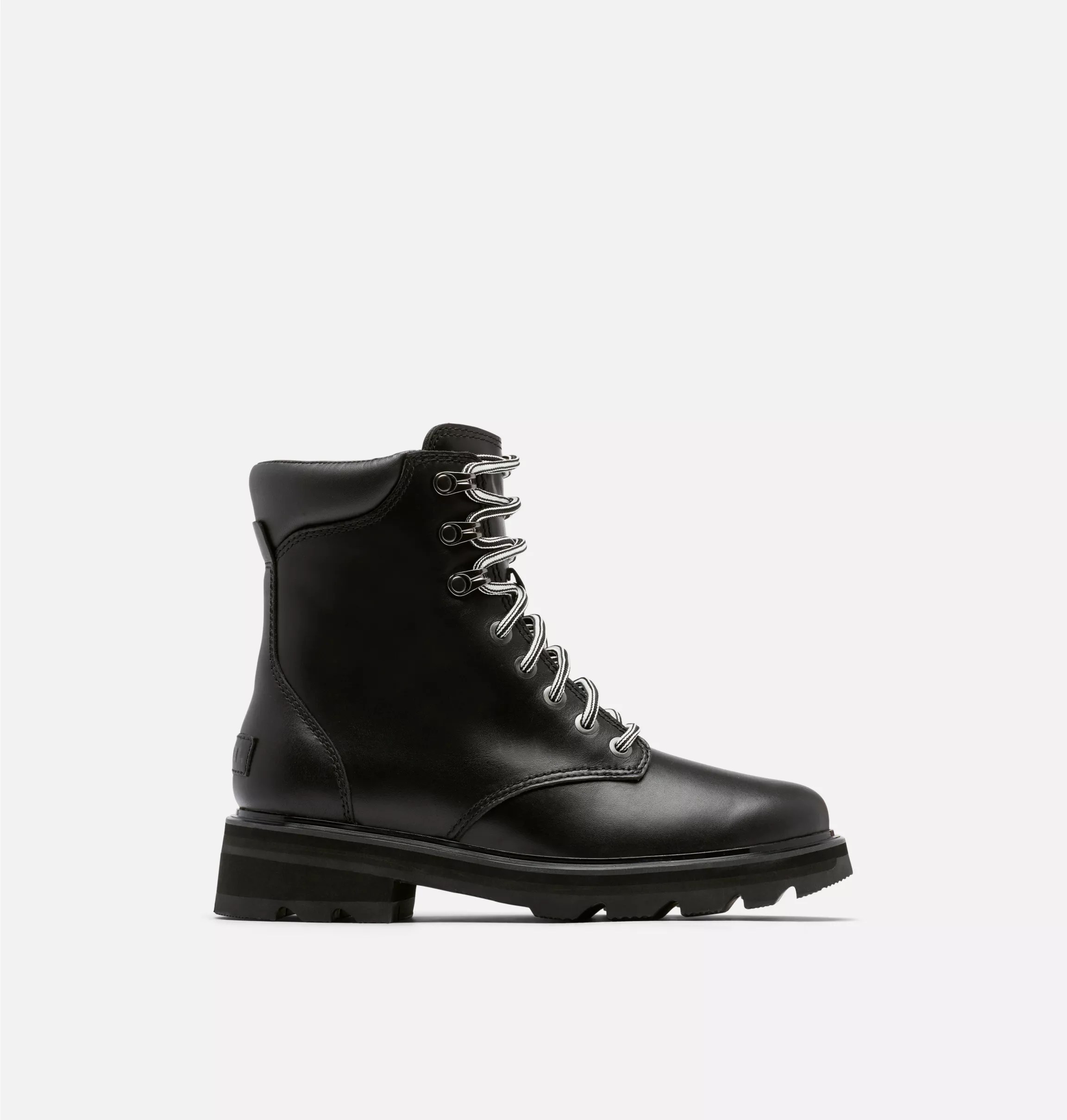 sorel lennox lace boot on a grey background