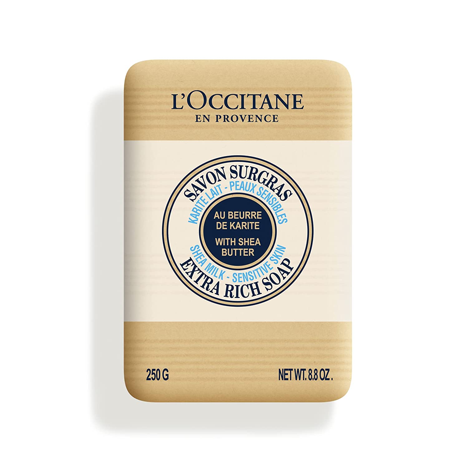 l'occitane bar soap on a white background