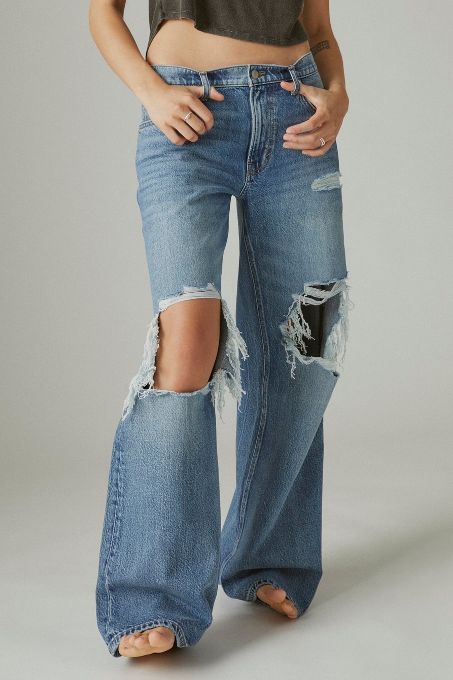 lucky brand distressed low rise jeans