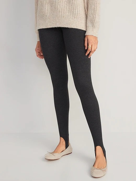 old navy cozecore stirrup legging in heather gray