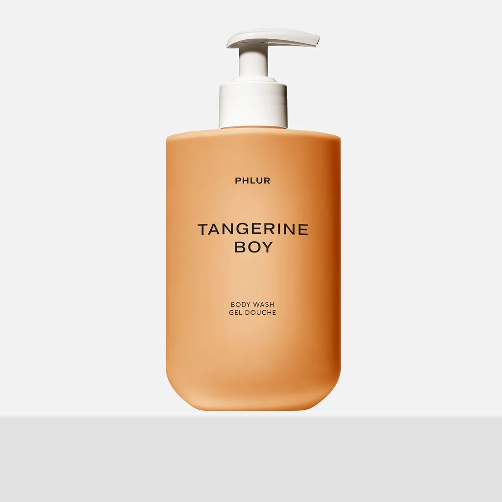 phlur tangerine boy body wash on a light grey background, one of the best valentine's day gifts for couples